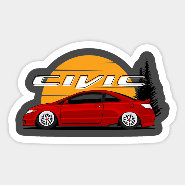 Civic SI JDM Style Sticker by masjestudio